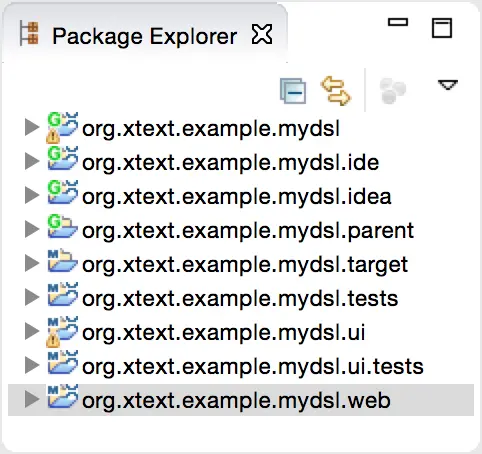 Xtext 2.9 project layout