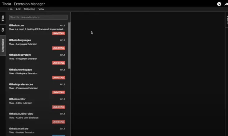 Extension manager in Theia